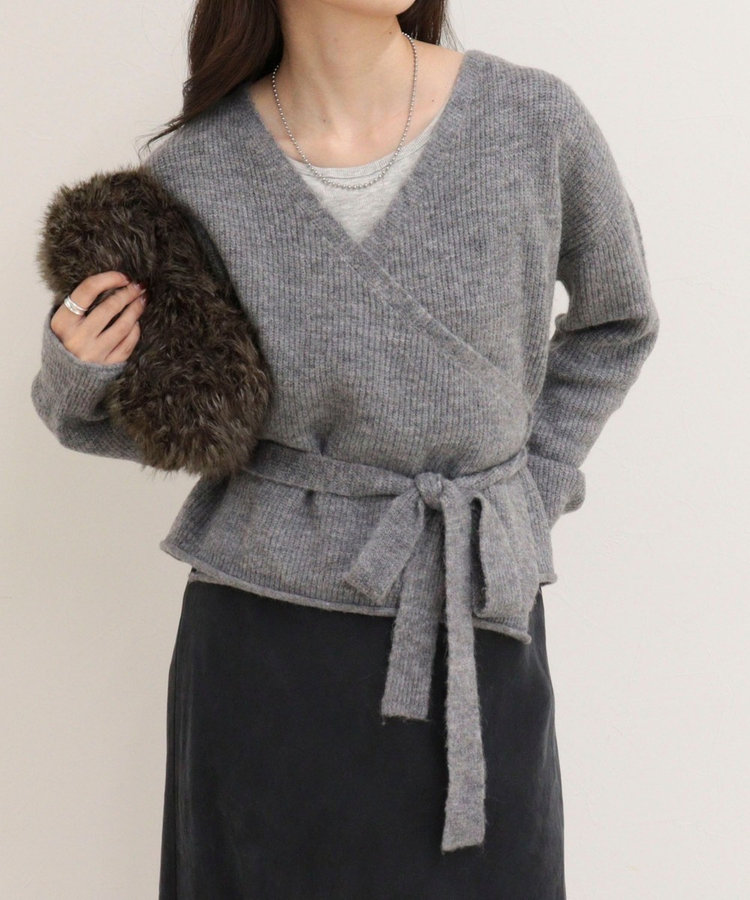 ［FREDY＆GLOSTER限定 TIME SALE！］モヘヤ混カシュクールニットプルオーバー