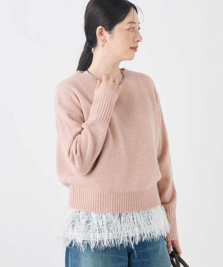 《手洗い可能》へアリーラメボートネックプルオーバー