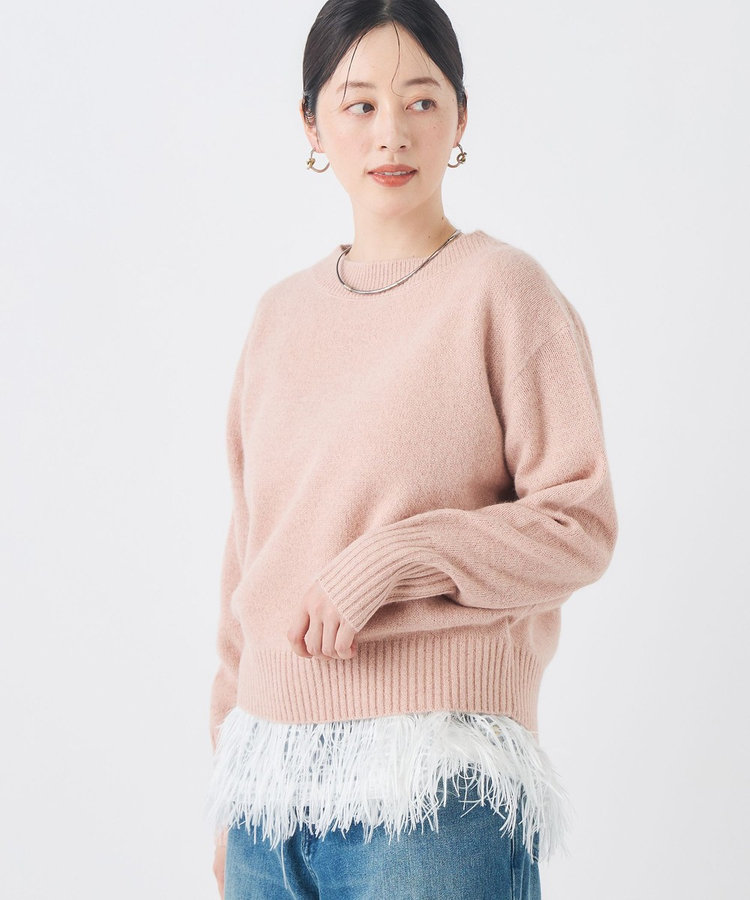 《手洗い可能》へアリーラメボートネックプルオーバー