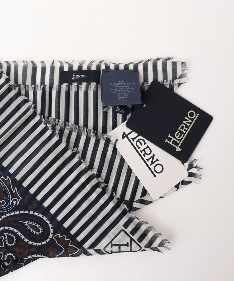 《HERNO》PAISLEY PRINT SCARF ペイズリープリント コットンスカーフ 26SS