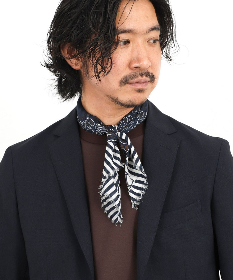 《HERNO》PAISLEY PRINT SCARF ペイズリープリント コットンスカーフ 26SS