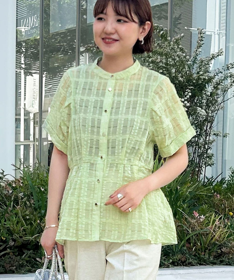 ラメシアーチェックブラウス