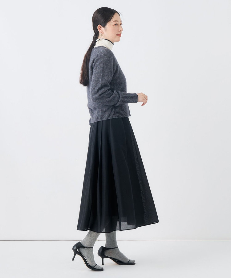 《手洗い可能》へアリーラメクルーネックカーディガン