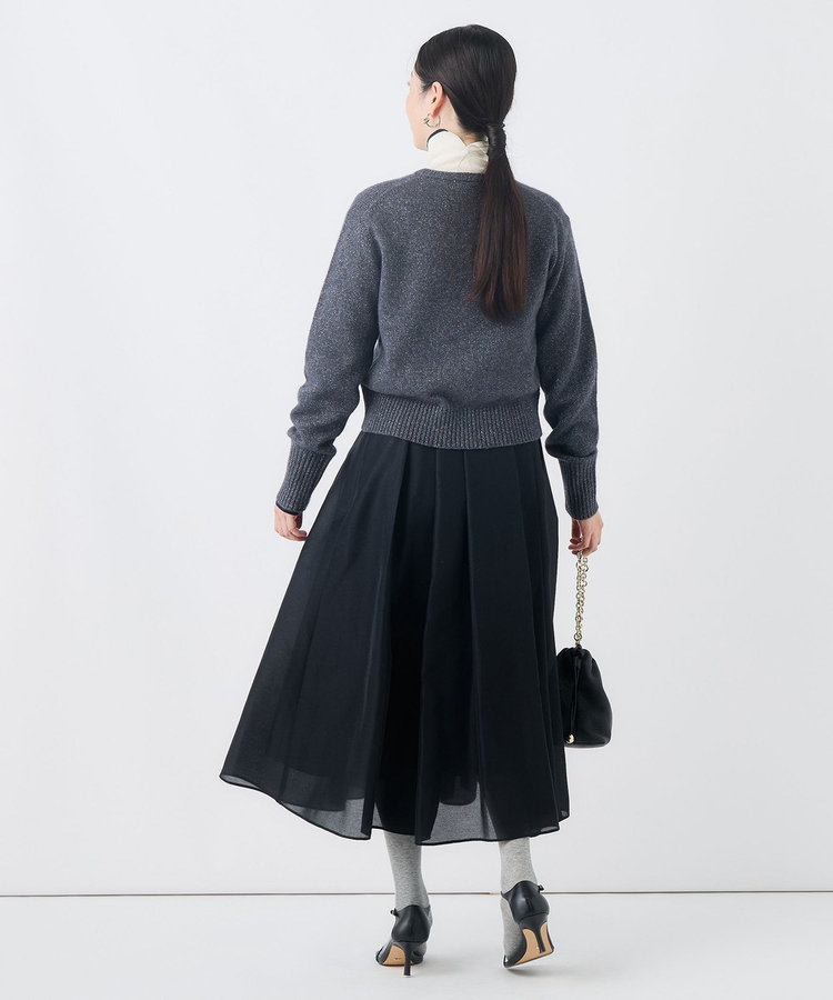 《手洗い可能》へアリーラメクルーネックカーディガン
