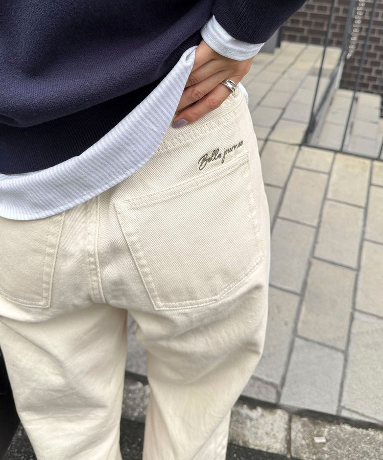 【@sora_522m企画】ロゴ刺繍入りストレートデニムパンツ