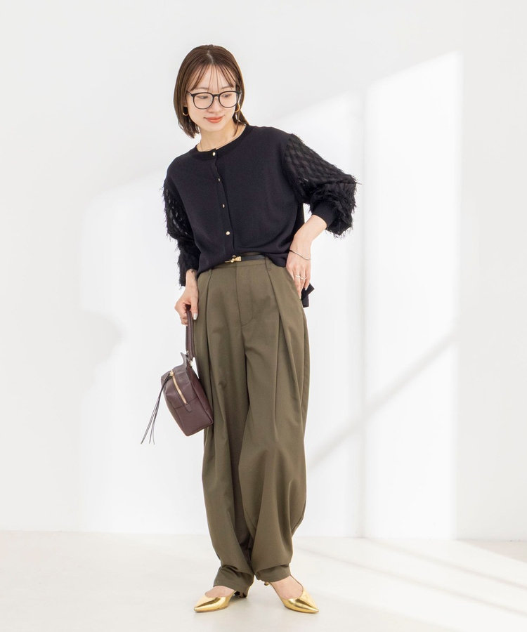 ウォッシャブルタックバレルチノパンツ