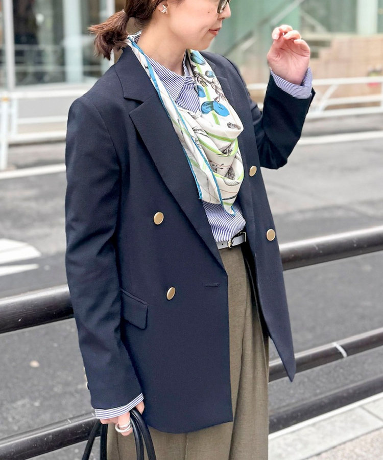 ウォッシャブル麻調スラブWジャケット