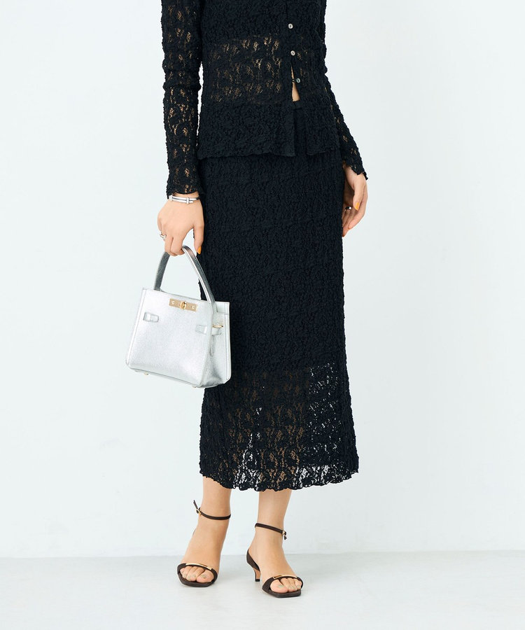 ウォッシャブルストレッチレースタイトスカート（6-0030-1-06-004