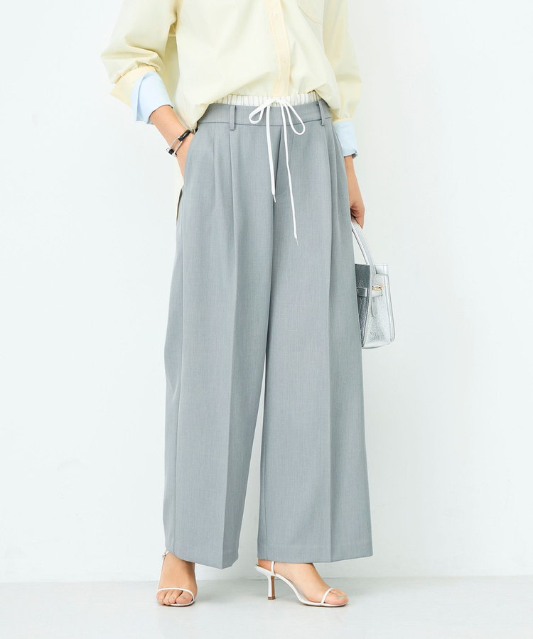 ウォッシャブルWウエストワイドパンツ