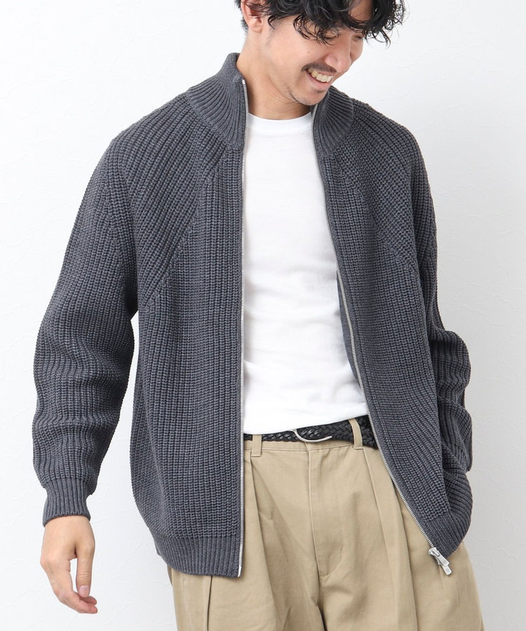 【BATONER/バトナー】SIGNATURE DRIVERS KNIT, ネイビー, S