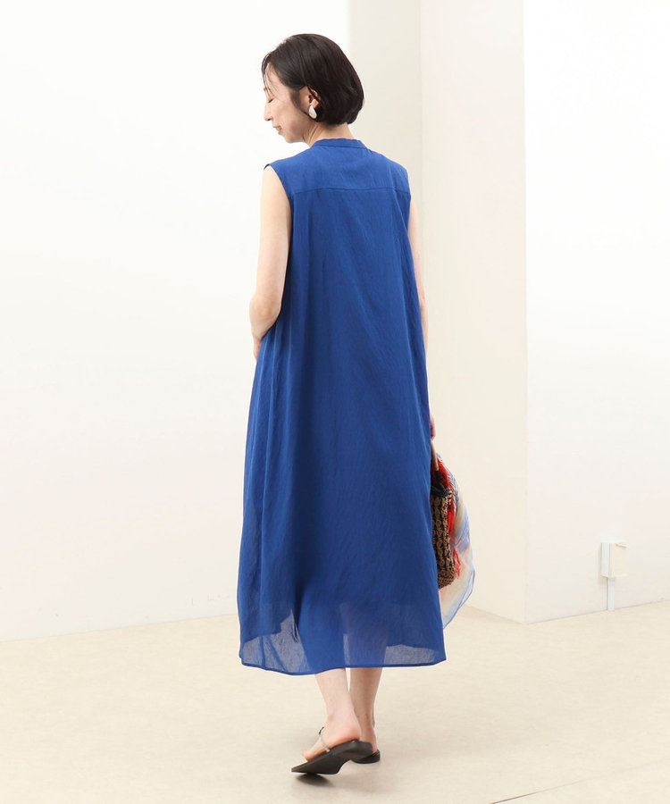 麻調シアーボイルピンタックワンピース