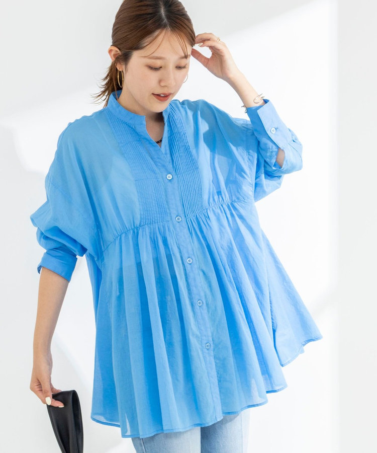 【WEB＆一部店舗限定】【BECシリーズ】綿ボイルピンタックオーバーシャツ