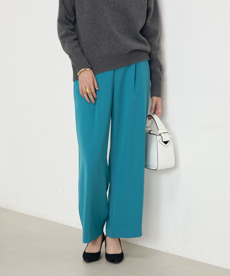 セットアップ対応》ウォッシャブルダブルクロスワイドパンツ（4-0035-5