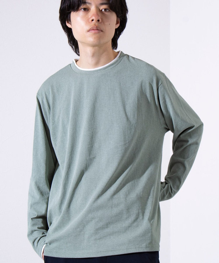 GLOSTER/グロスター】フェード加工 天竺 フェイクレイヤード