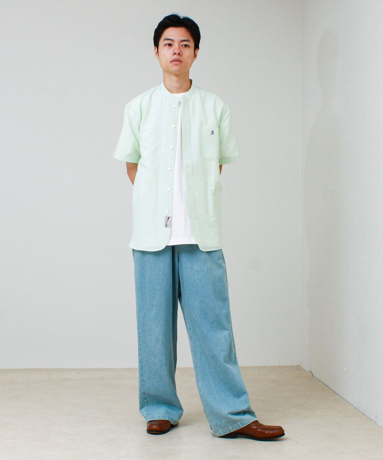 ［WEB限定 SPECIAL SALE！］【GEVACO/ゲバコ】綿麻バンドカラー 半袖シャツ