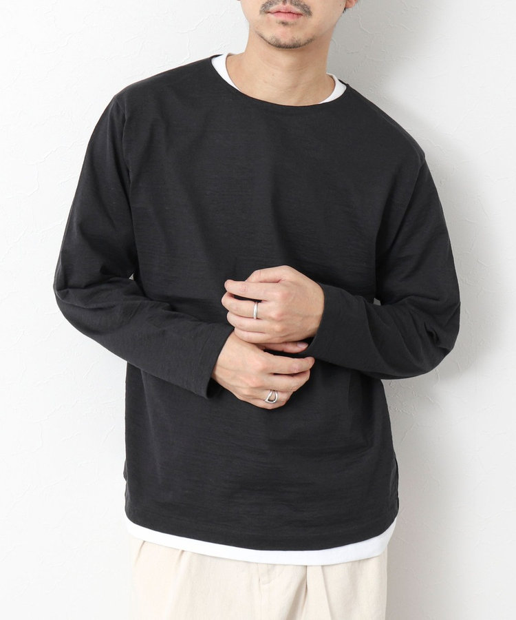 【美品タグ付き】BATONER コットンリネンハイツイストバスクシャツ L/S COTTON-LINEN HIGH TWIST BASQUE SHIRT L/S - WUNDER