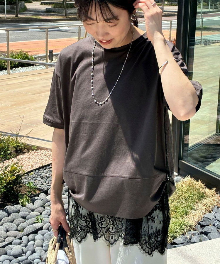 シルケットサイドロールアップT