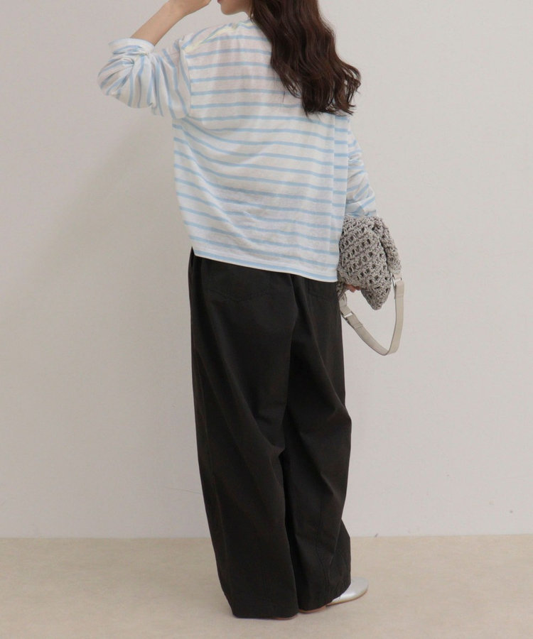 ハートステッチシアーボーダーロンTシャツ