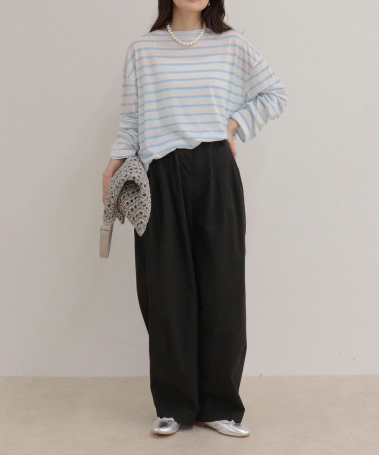 ハートステッチシアーボーダーロンTシャツ