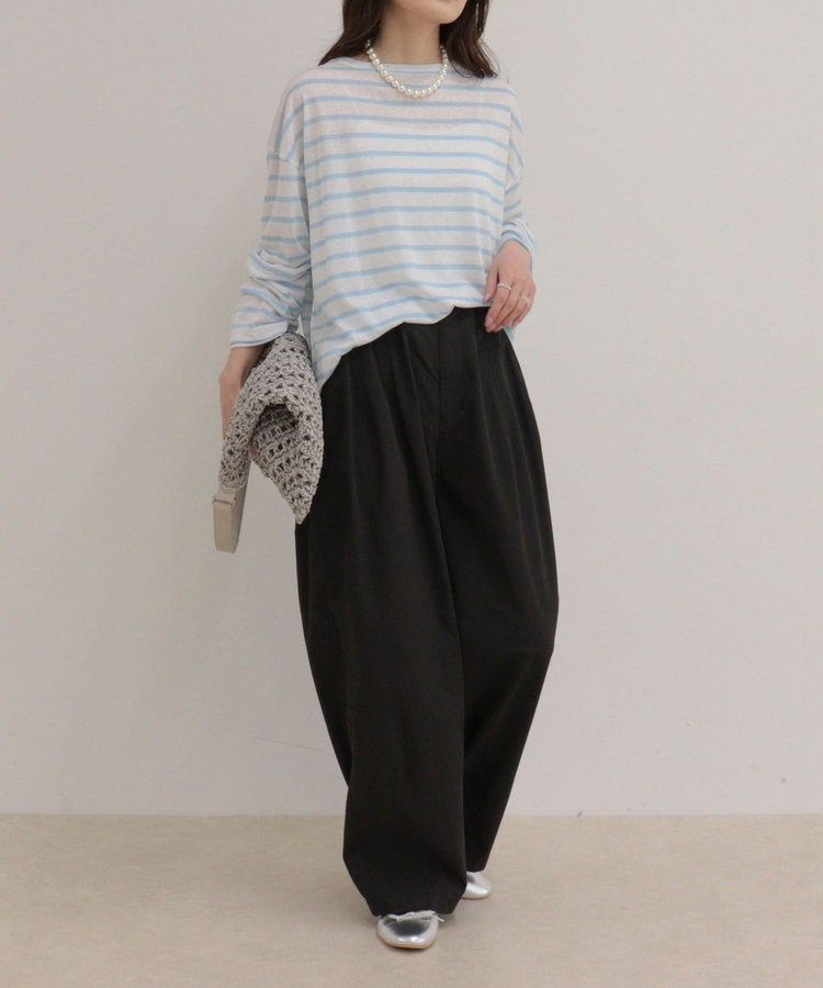 ハートステッチシアーボーダーロンTシャツ