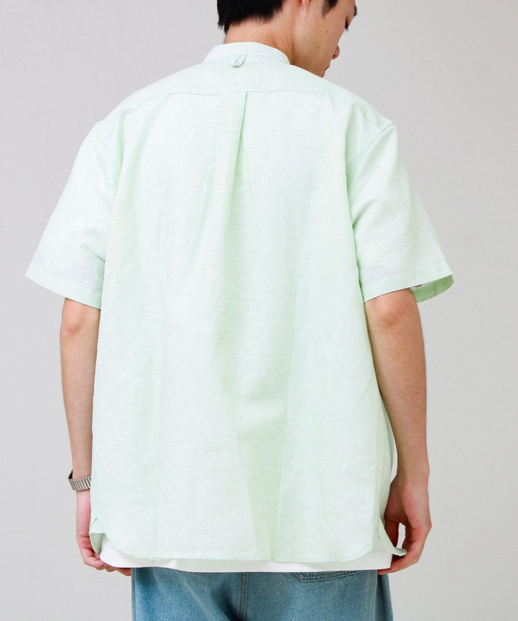 ［WEB限定 SPECIAL SALE！］【GEVACO/ゲバコ】綿麻バンドカラー 半袖シャツ