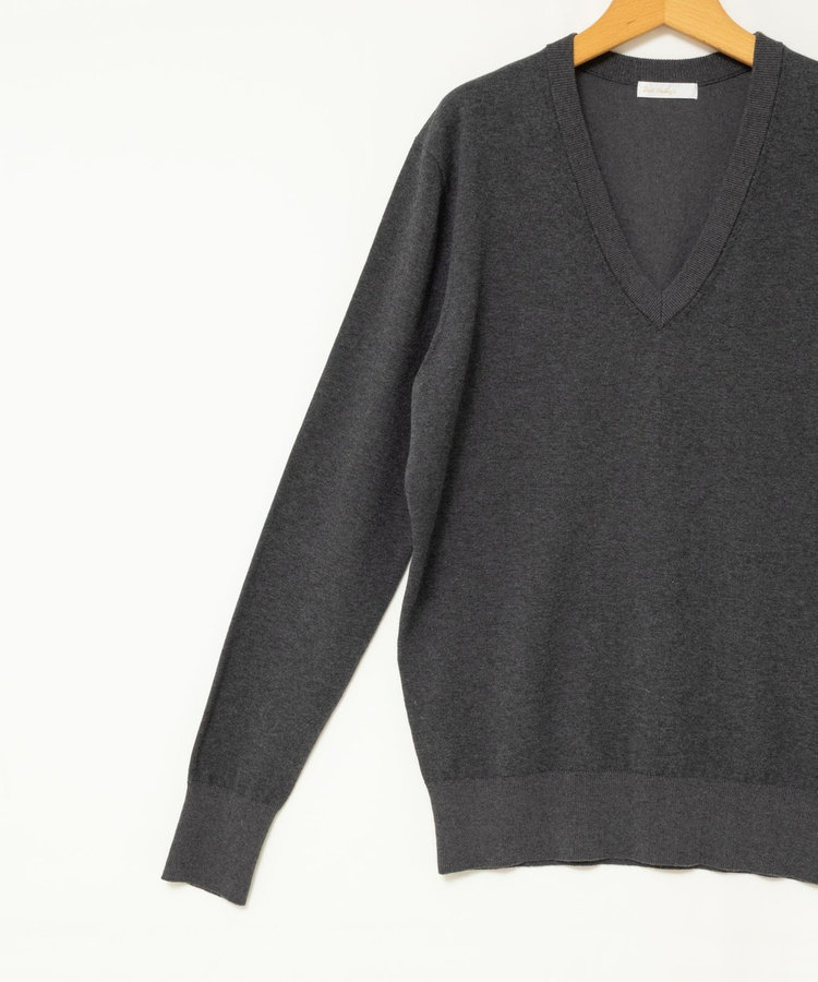 【 SHOP PRESS二見別注カラー】レイヤードピース付きVネックプルオーバー