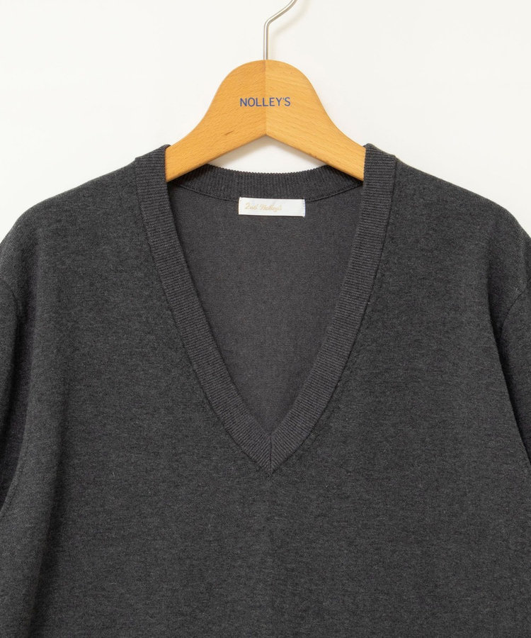 【 SHOP PRESS二見別注カラー】レイヤードピース付きVネックプルオーバー
