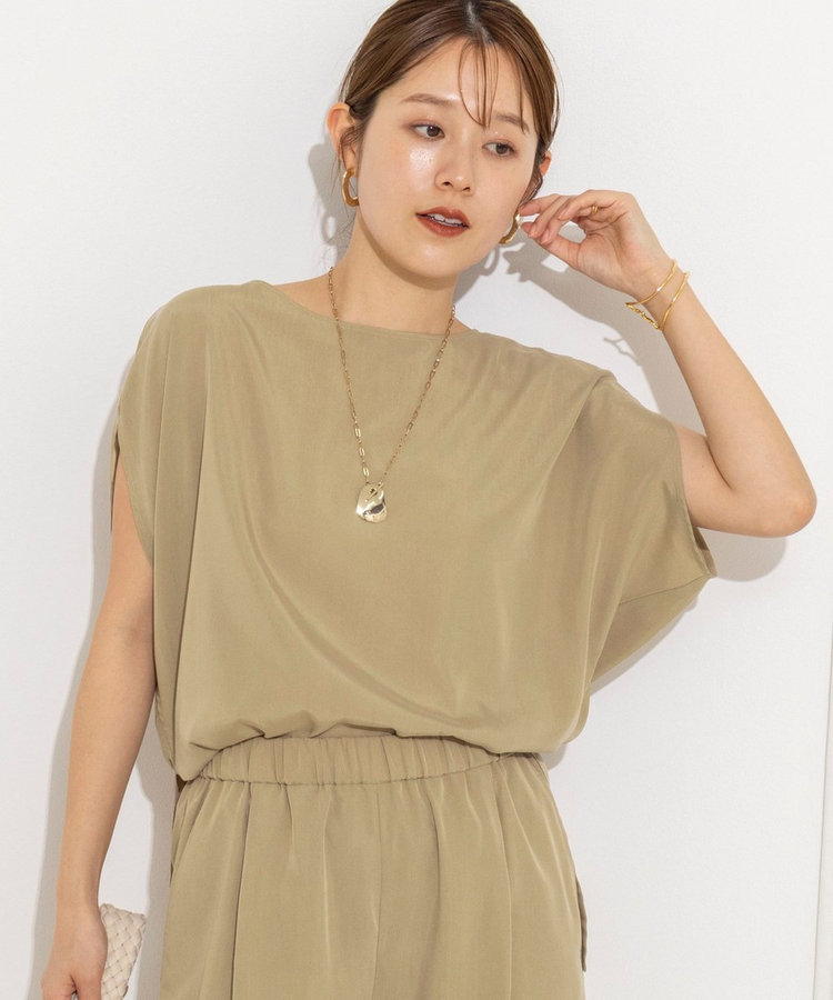 《セットアップ対応》ウォッシャブルサンドウォッシュアシメブラウス