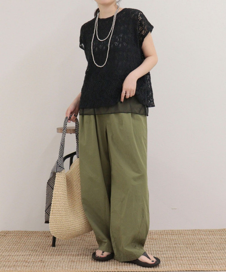 レースレイヤードフレンチプルオーバー