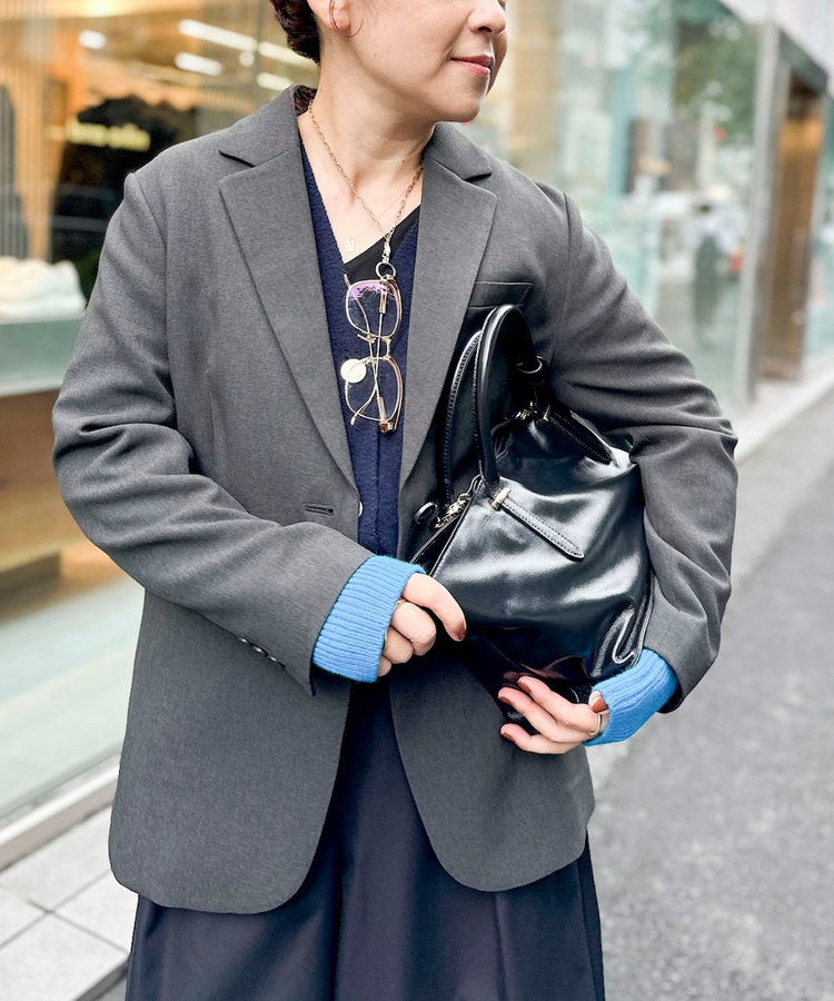 【PR阿部☆別注】《抗ピリング/ストレッチ》ウォッシャブルダブルクロスオーバージャケット