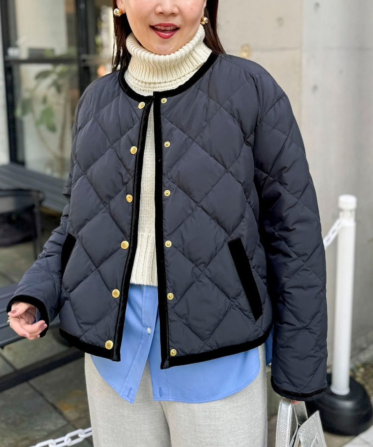 【TAION×LIMONTA】別注ベロアパイピングショートダウン