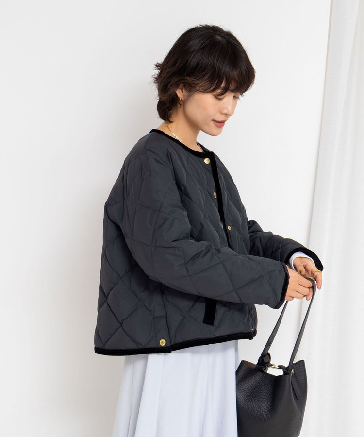 【TAION×LIMONTA】別注ベロアパイピングショートダウン