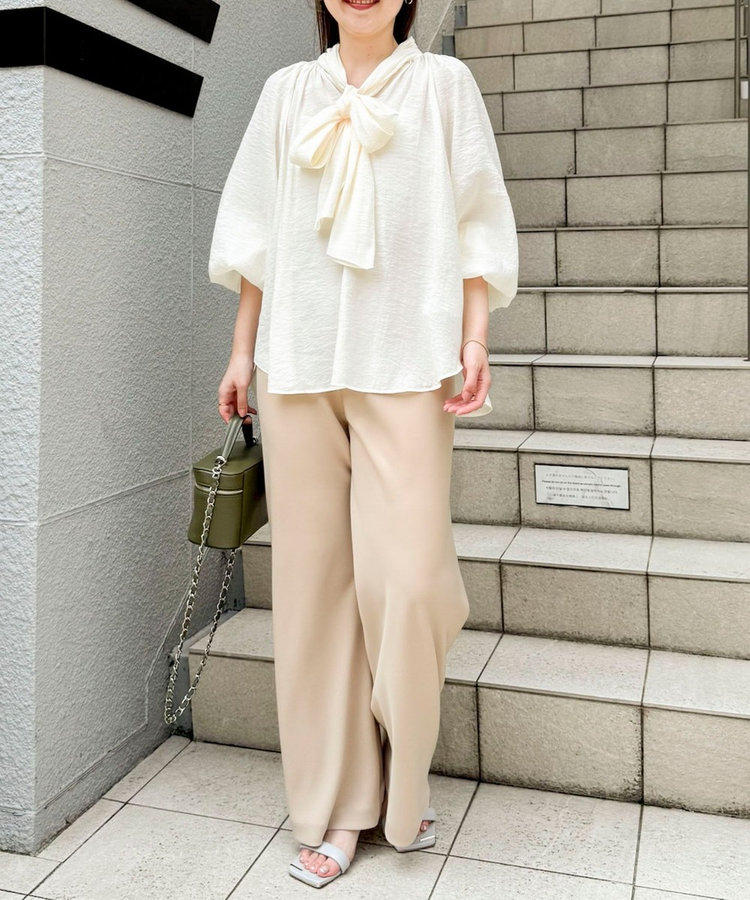 【NOLLEY’S mgr.松葉☆別注サイズ・一部WEB限定カラーアイテム】《セットアップ対応》ウォッシャブルツイルバイヤス美脚パンツ