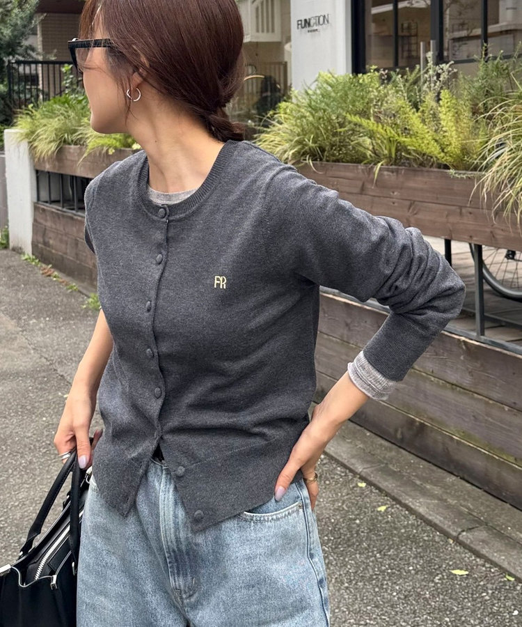 FR刺しゅうBASIC天竺カーディガン