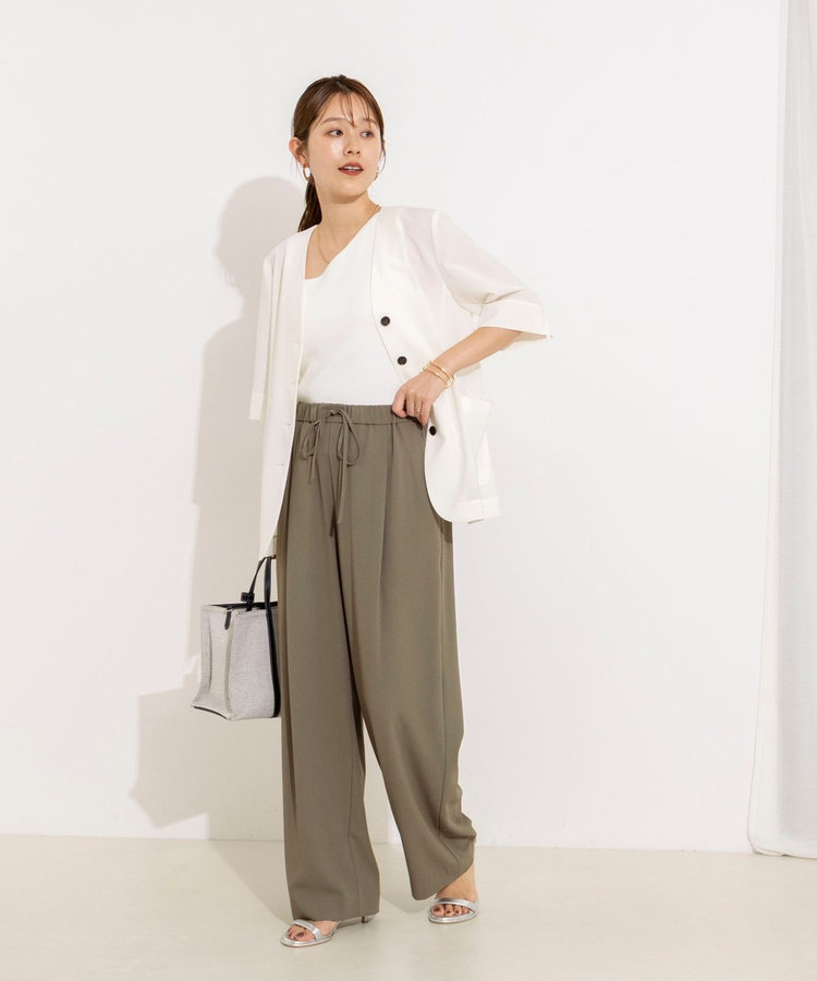 【WEB＆一部店舗限定カラー】《セットアップ対応》ジョーゼットイージーワイドパンツ