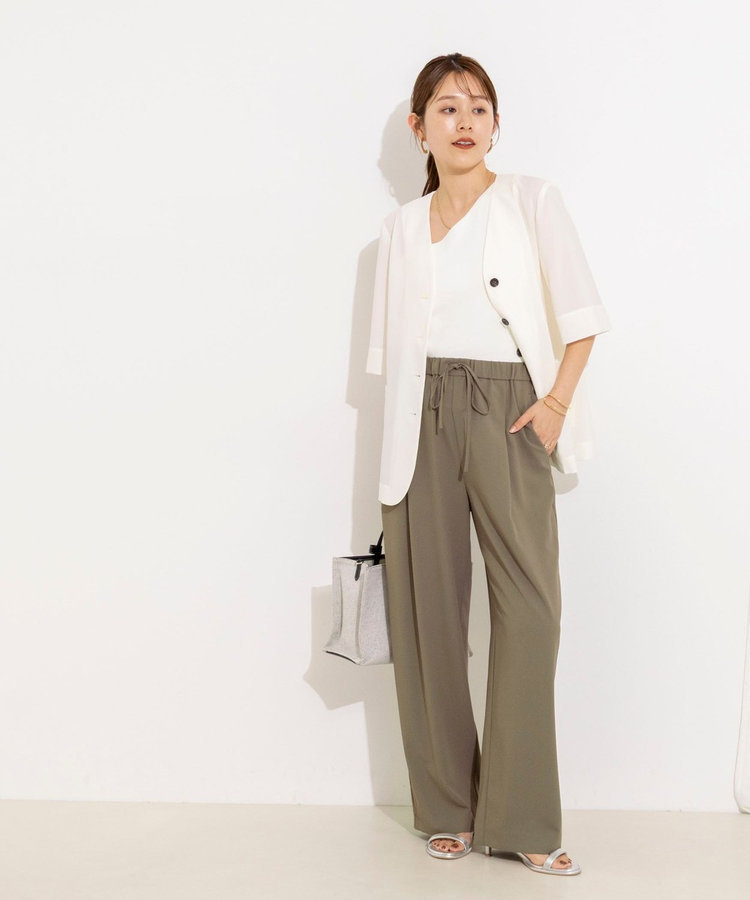 【WEB＆一部店舗限定カラー】《セットアップ対応》ジョーゼットイージーワイドパンツ