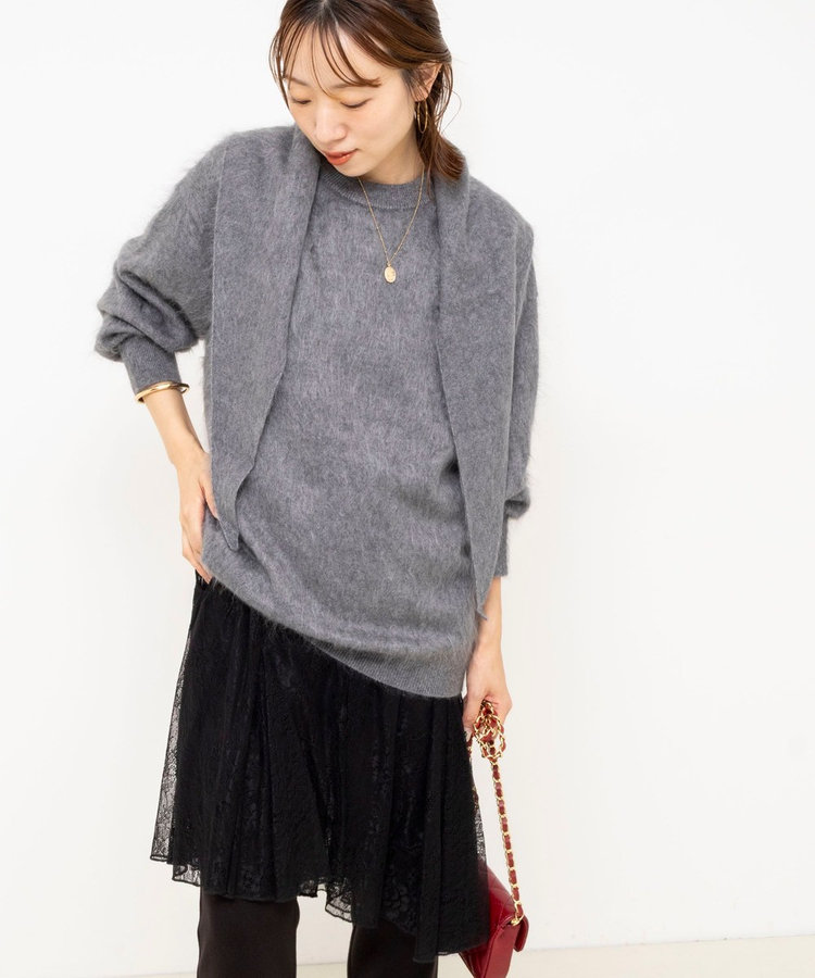 【WEB限定】ウォッシャブルアシメレースキャミ