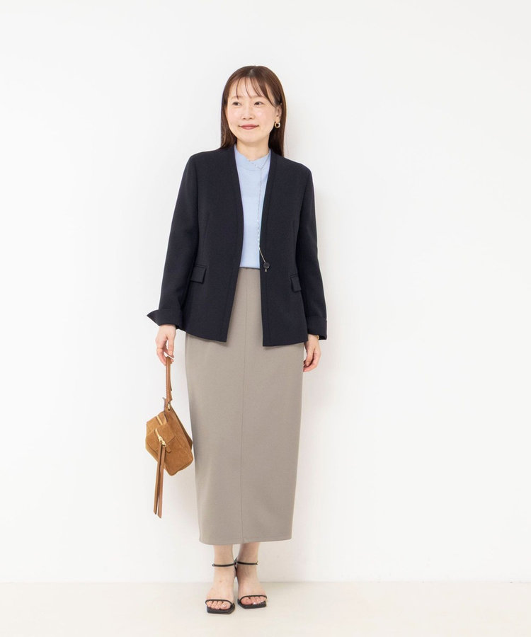 【BECシリーズ】《セットアップ対応》ウォッシャブルライトダンボールジョーゼット2WAYタイトスカート