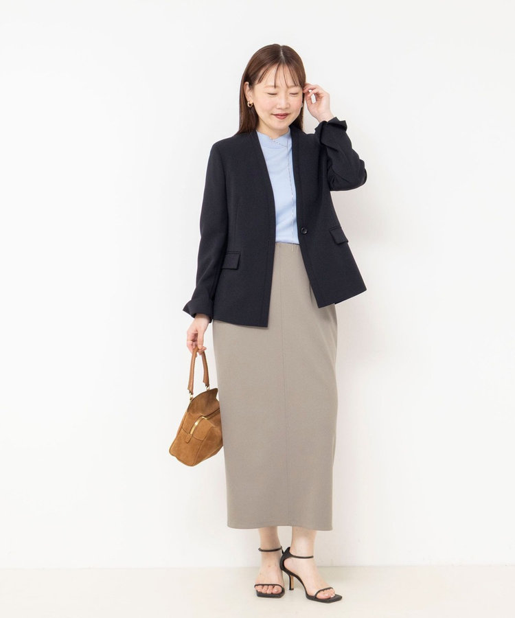 【BECシリーズ】《セットアップ対応》ウォッシャブルライトダンボールジョーゼット2WAYタイトスカート