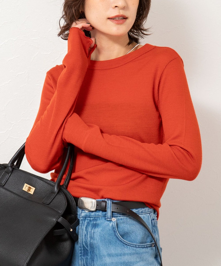 MY STANDARD ウォッシャブルリブクルーネックロンT