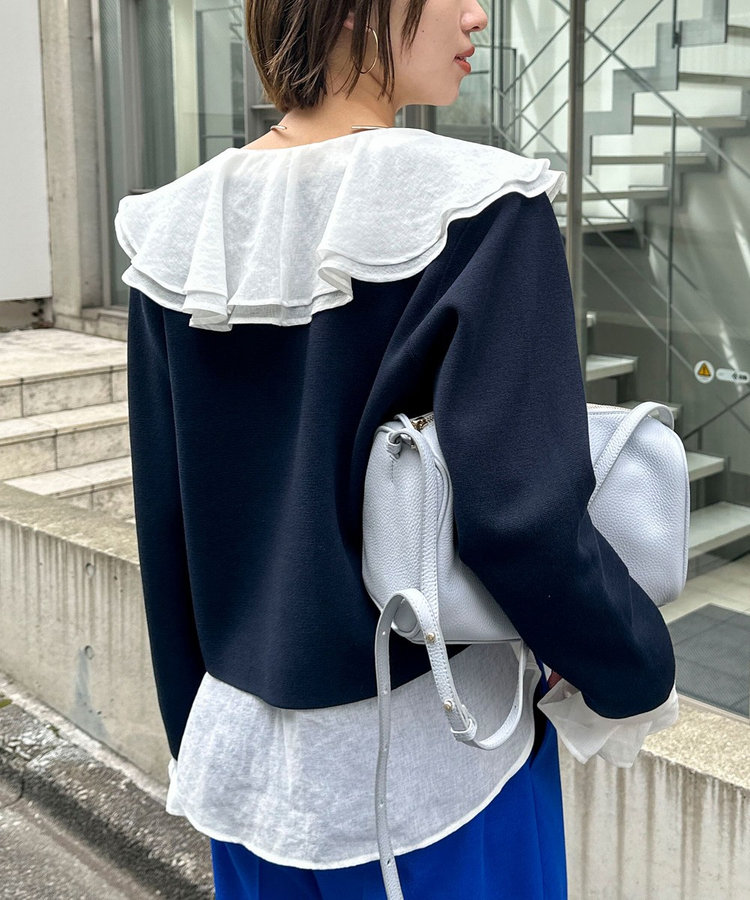 ウォッシャブルラッフルカラーブラウス