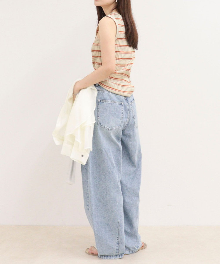 ［WEB限定 SPECIAL SALE！］ボーダーリブニットノースリーブプルオーバー
