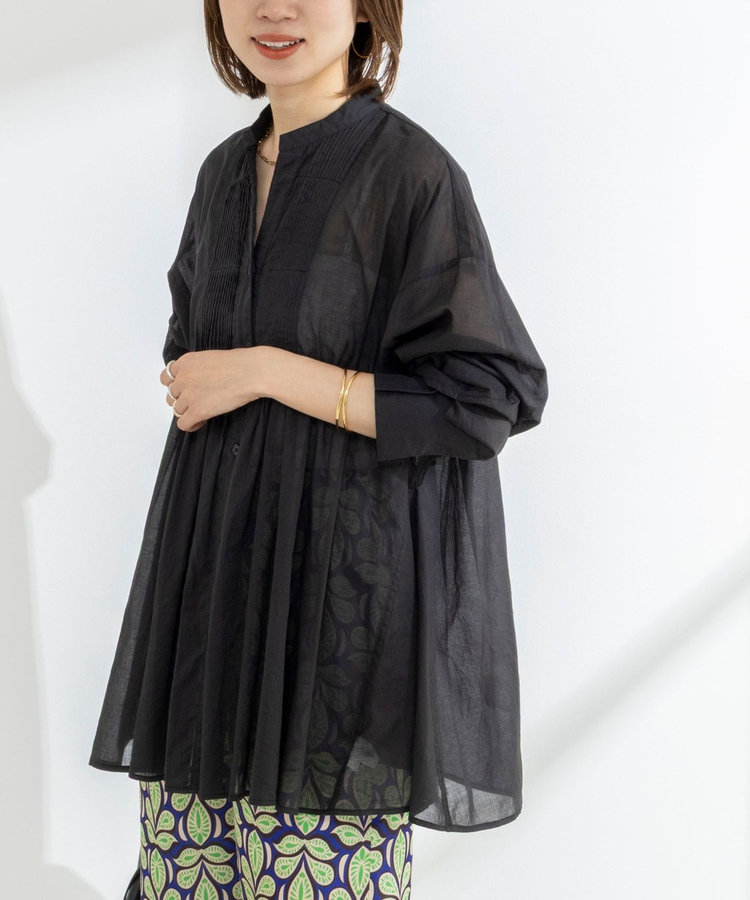 【WEB＆一部店舗限定】【BECシリーズ】綿ボイルピンタックオーバーシャツ