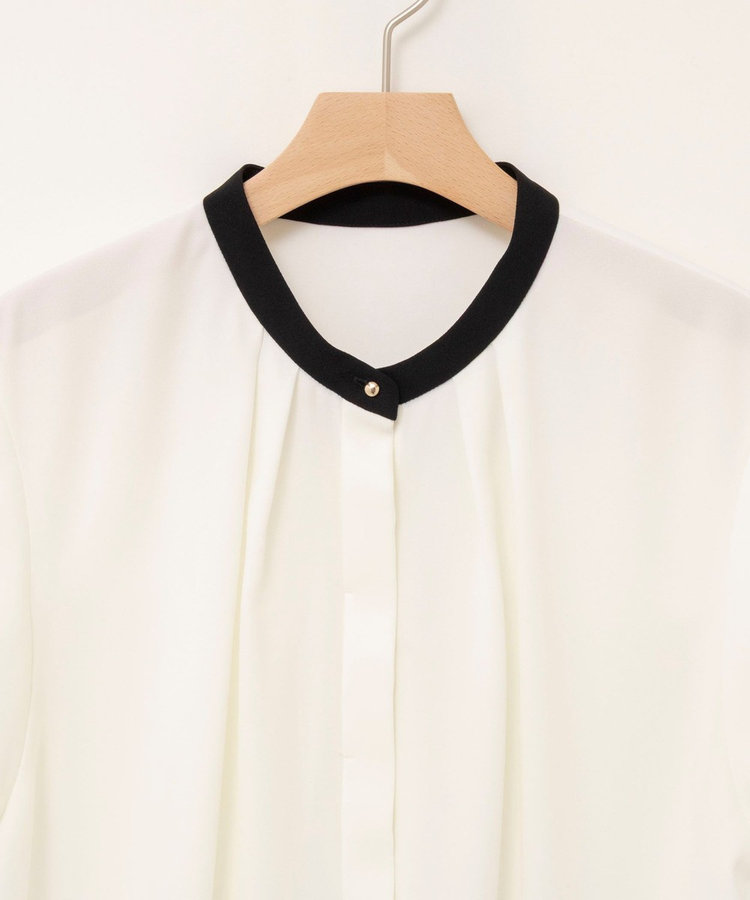 ［WEB限定 SPECIAL SALE！］【BECシリーズ】ウォッシャブルストレッチジョーゼットフレンチスリーブブラウス