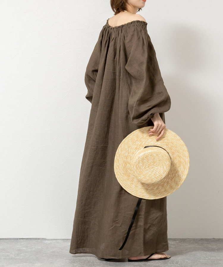 【WALANCE/ワランス】natural dye linen balloon sleeve dress