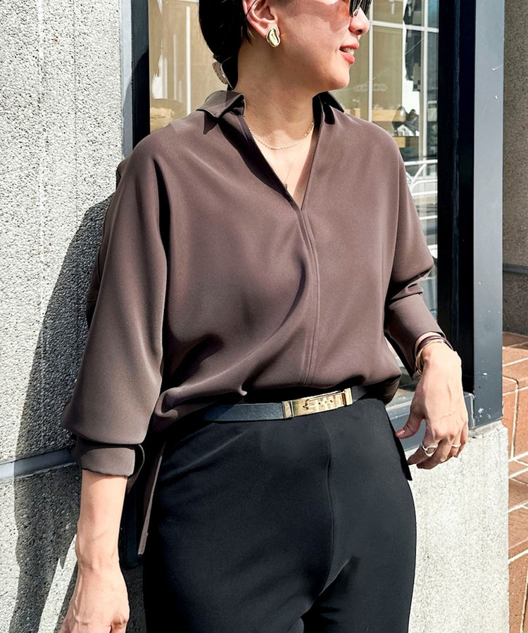 【一部WEB限定カラーアイテム】《セットアップ対応》ウォッシャブルツイルスキッパーシャツ
