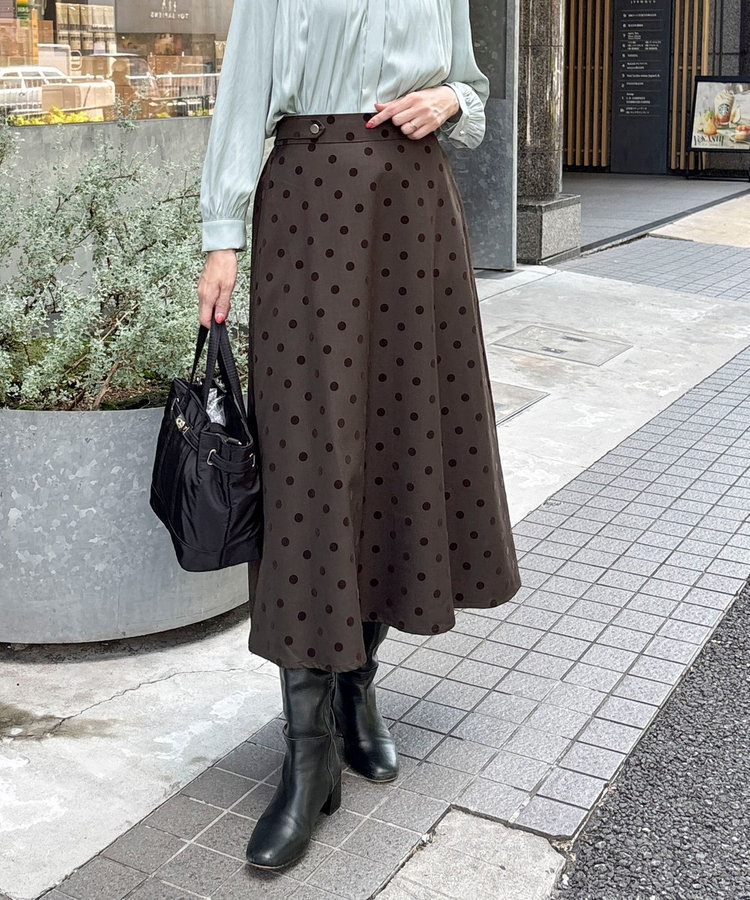 ドットフロッキープリントスカート（5-0807-4-06-001）｜MICO COULIER