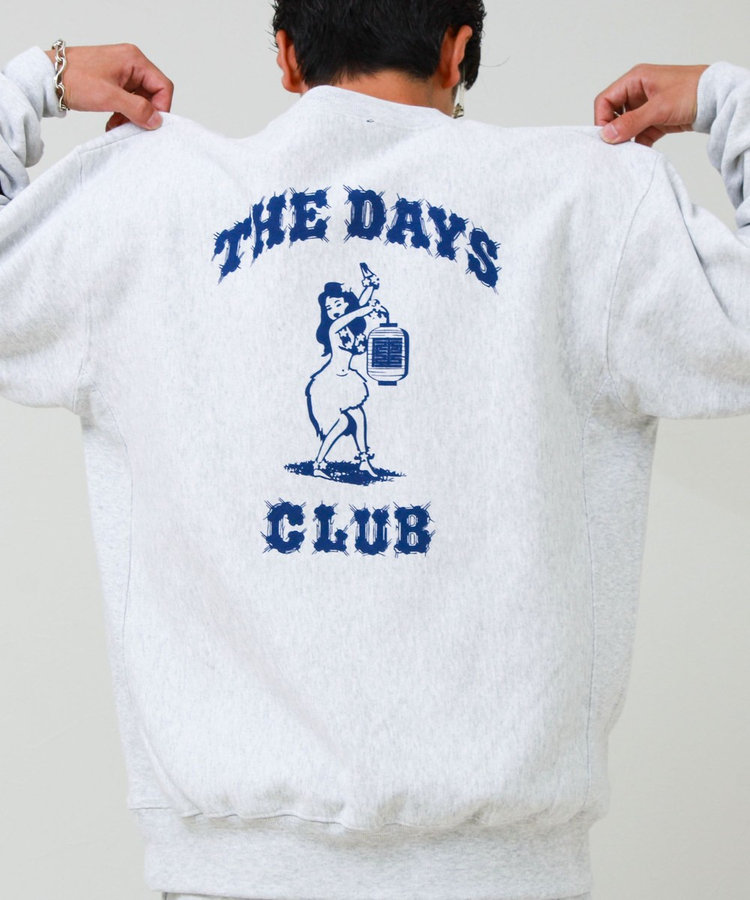 THE DAYS/ザ デイ】HIGE SWEAT 髭文字刺繍 クルーネックスウェット 裏