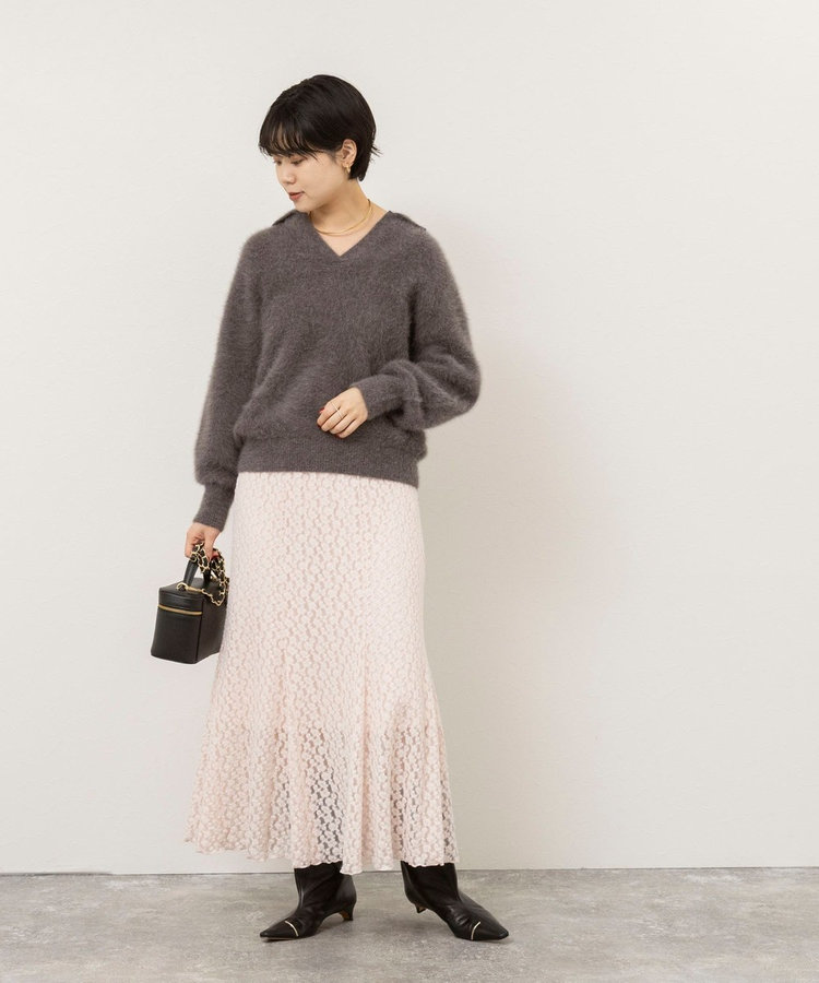 《セットアップ対応》ウォッシャブル起毛ストレッチマーメイドスカート