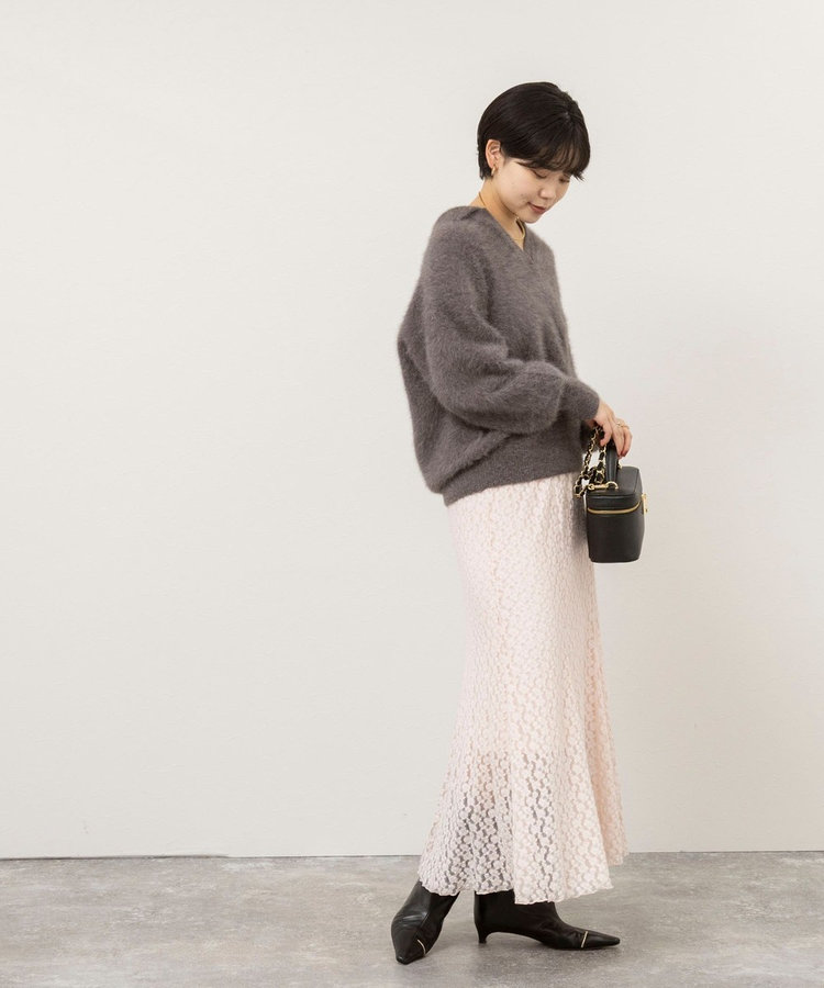 《セットアップ対応》ウォッシャブル起毛ストレッチマーメイドスカート